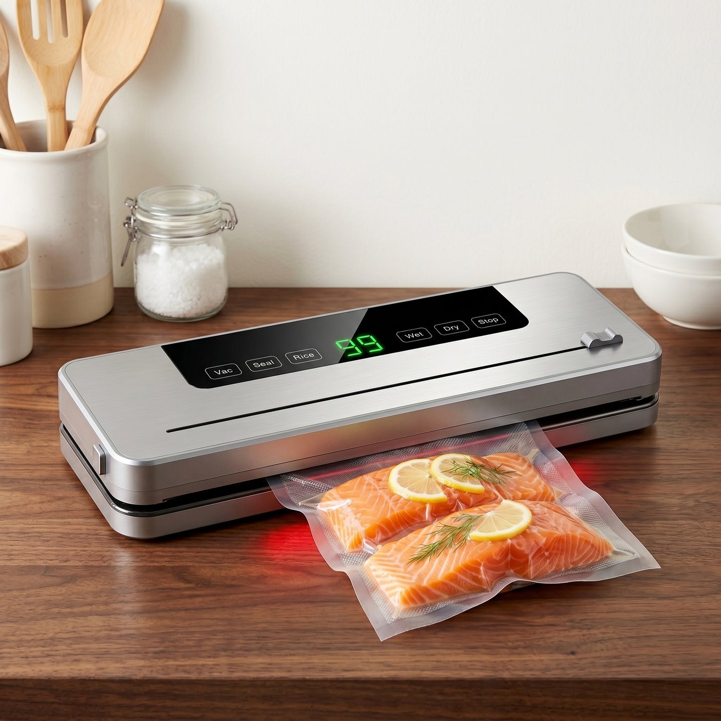 Selladora al vacío automática para alimentos