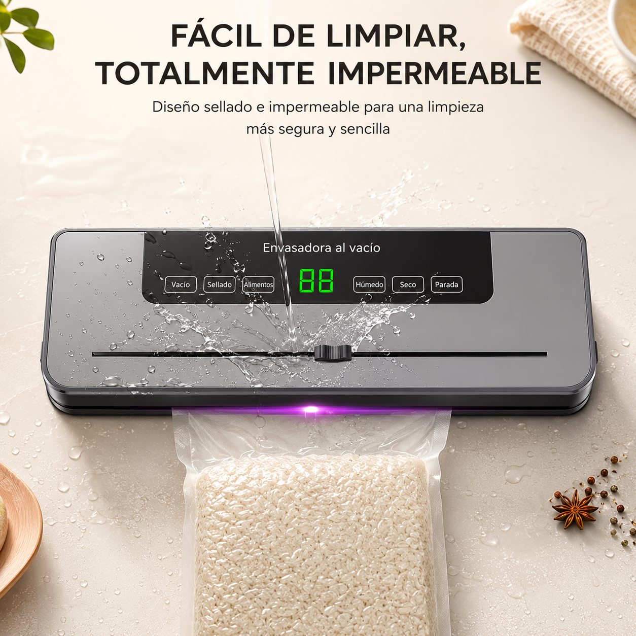 Selladora al vacío automática para alimentos